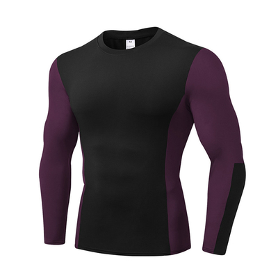 Black Sustainable Men Workout Sweatshirt Outdoor High Elastic Quick Dry Sportswear
