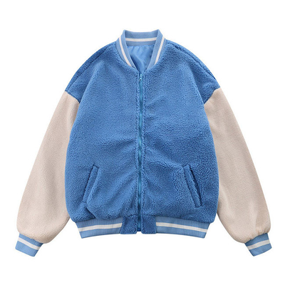 American Retro Baseball Varsity Jackets Lamb Wool Earth Embroidered Baseball Jacket